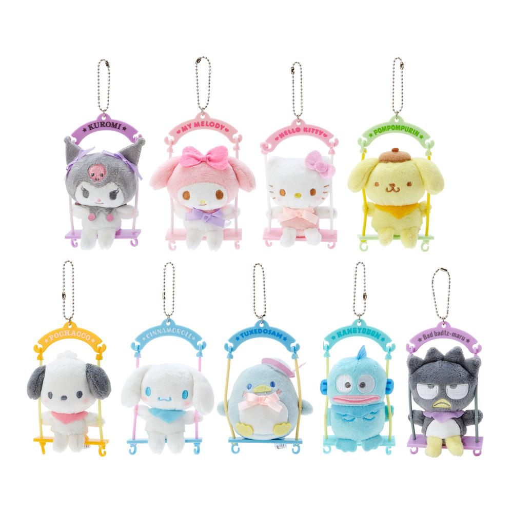 산리오 그네 마스코트 홀더 / 블랑코 캐릭터 인형 키링 쿠로미 마이멜로디 키티 폼폼푸린 포챠코 시나모롤 한교동 턱시도샘 배드바츠마루