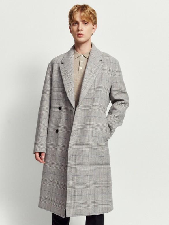 베이지 스트랩 울캐시미어혼방 코트