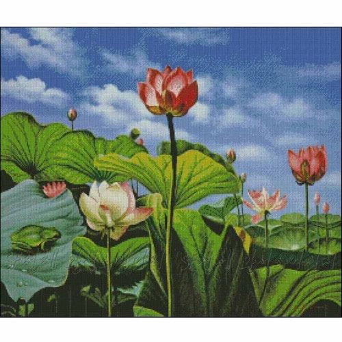 [sun](죽당)연꽃(SF-C13)-실로하는 십자수패키지