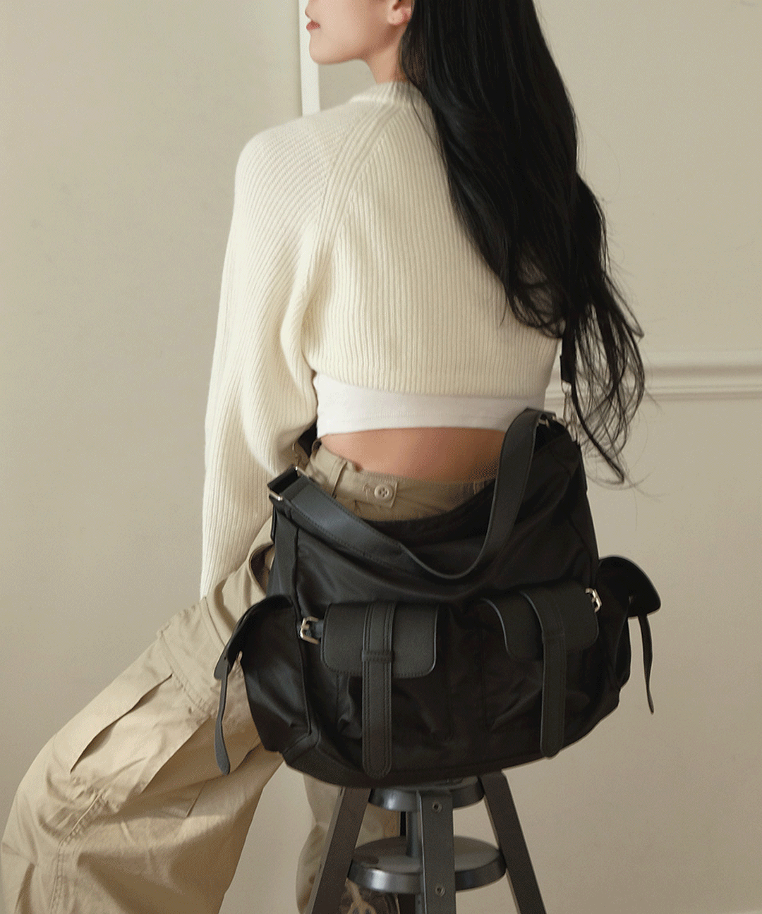 뷰랩 초경량 4 빅포켓 나일론 숄더 메신저 크로스백