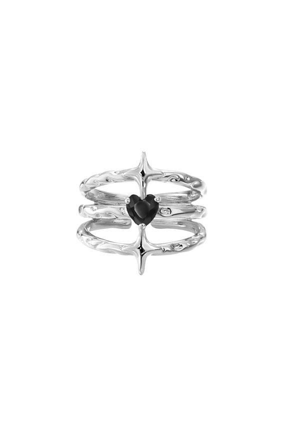 Triple Flash Heart Ring