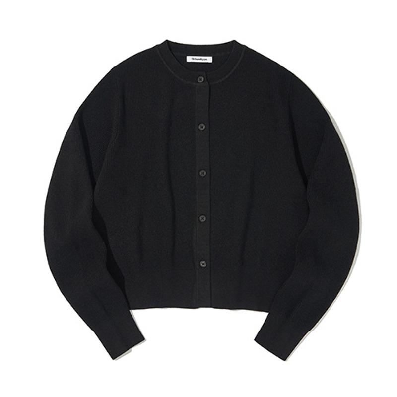 크롭 니트 가디건_블랙
