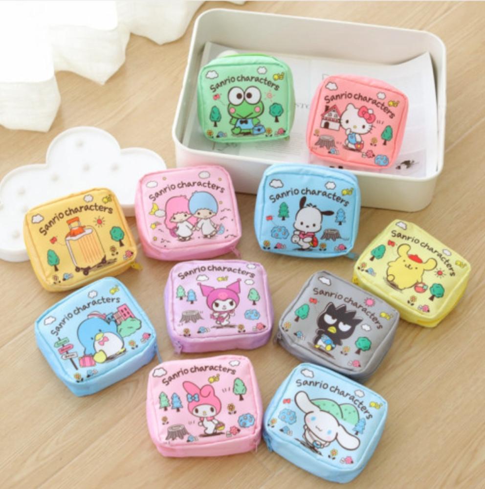 산리오 파우치 마이멜로디 헬로키티 시나모롤 포차코 쿠로미 폼폼푸린 미니파우치
