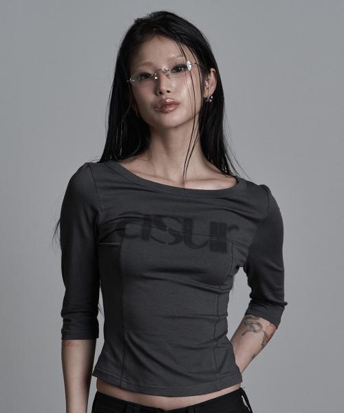 소잉 보트넥 슬리브 차콜