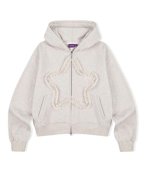 레이스 스타 후드 집업 - 오트밀