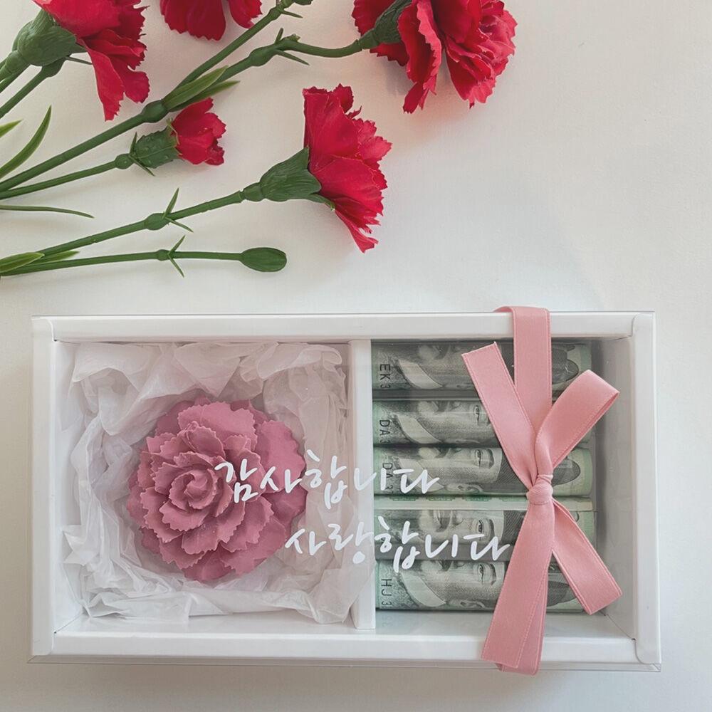 차량용방향제 카네이션 석고방향제 용돈박스 어버이날 스승의날 감사선물  가정의달