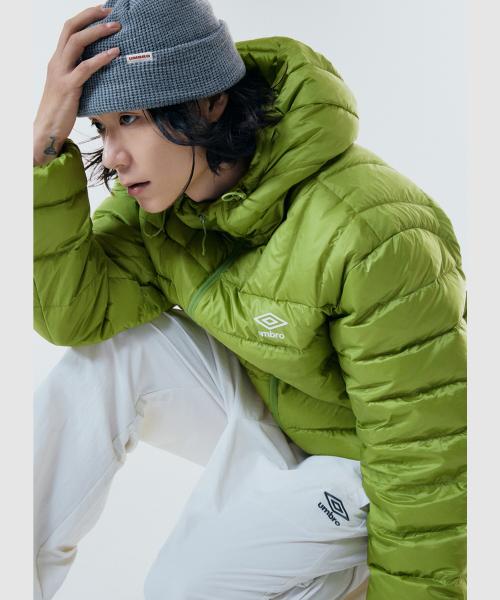 페더플렉스 경량 후드형 다운 자켓 그린(UQ321CDJ95)