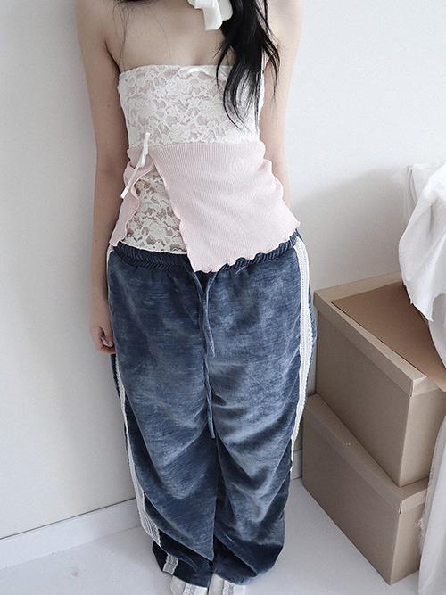 lace track pants, 3color