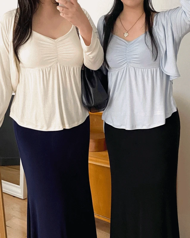 ✨MADE [캡OK/탈착가능]하트 셔링나시+볼레로 SET