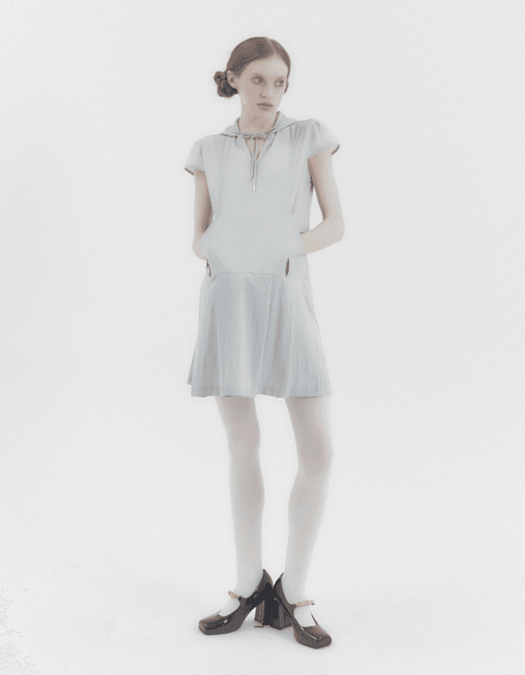 Dolls Hoodie Cap Sleeve Dress - Sky