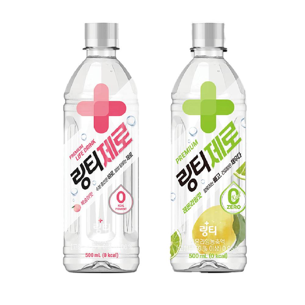 링티 제로 복숭아맛 레몬라임 500ml  24개