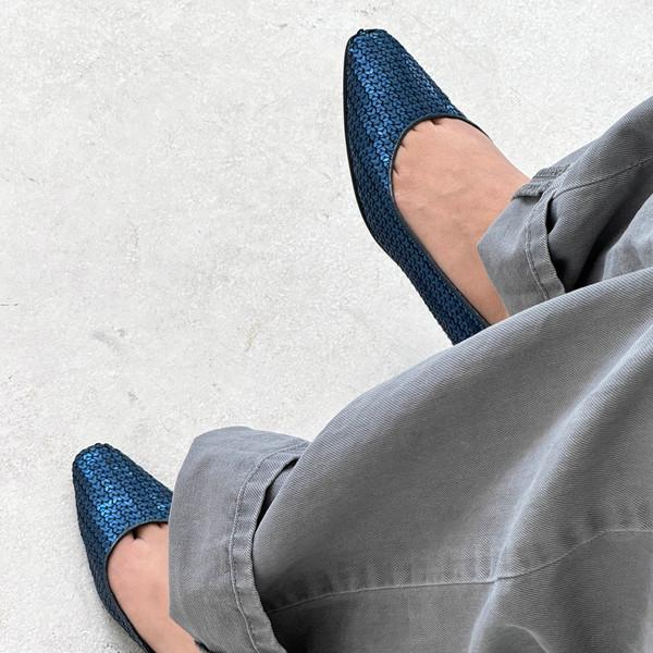 Manolo Blahnik Sequin Embellishments Ballet Flats