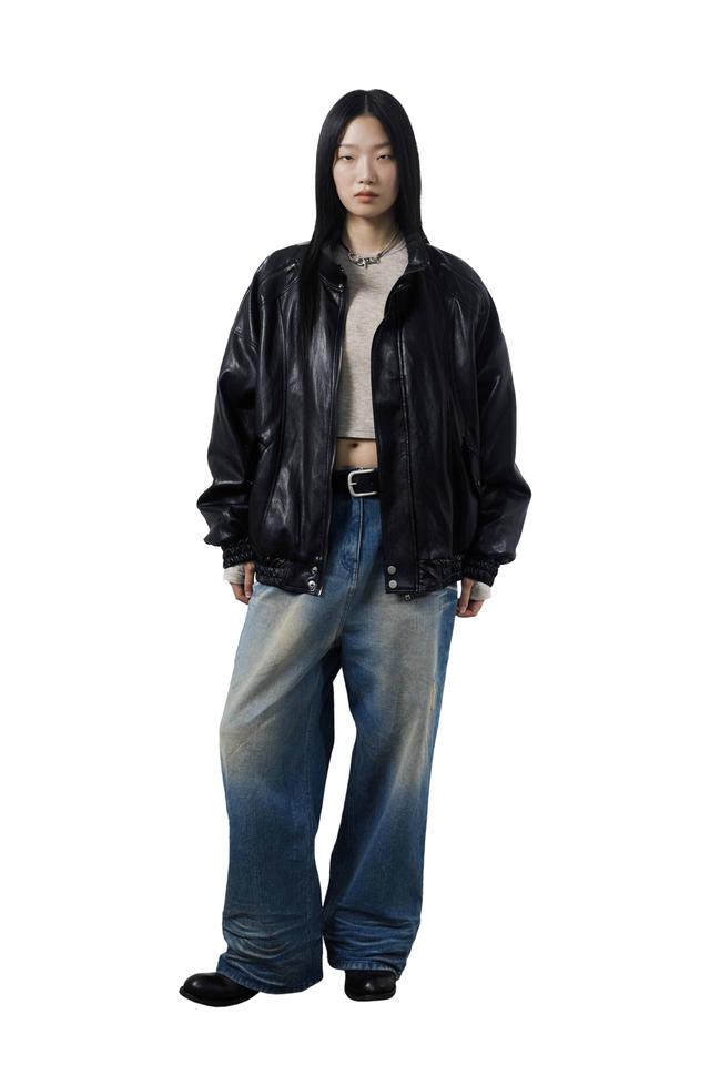 [unisex] Mud Fighter Faux Leather Jacket
