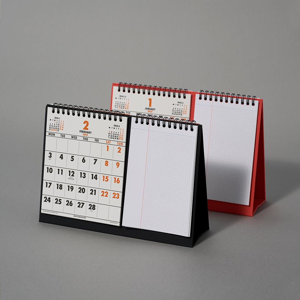오렌지 듀얼 데스크 캘린더 2025 (2컬러)