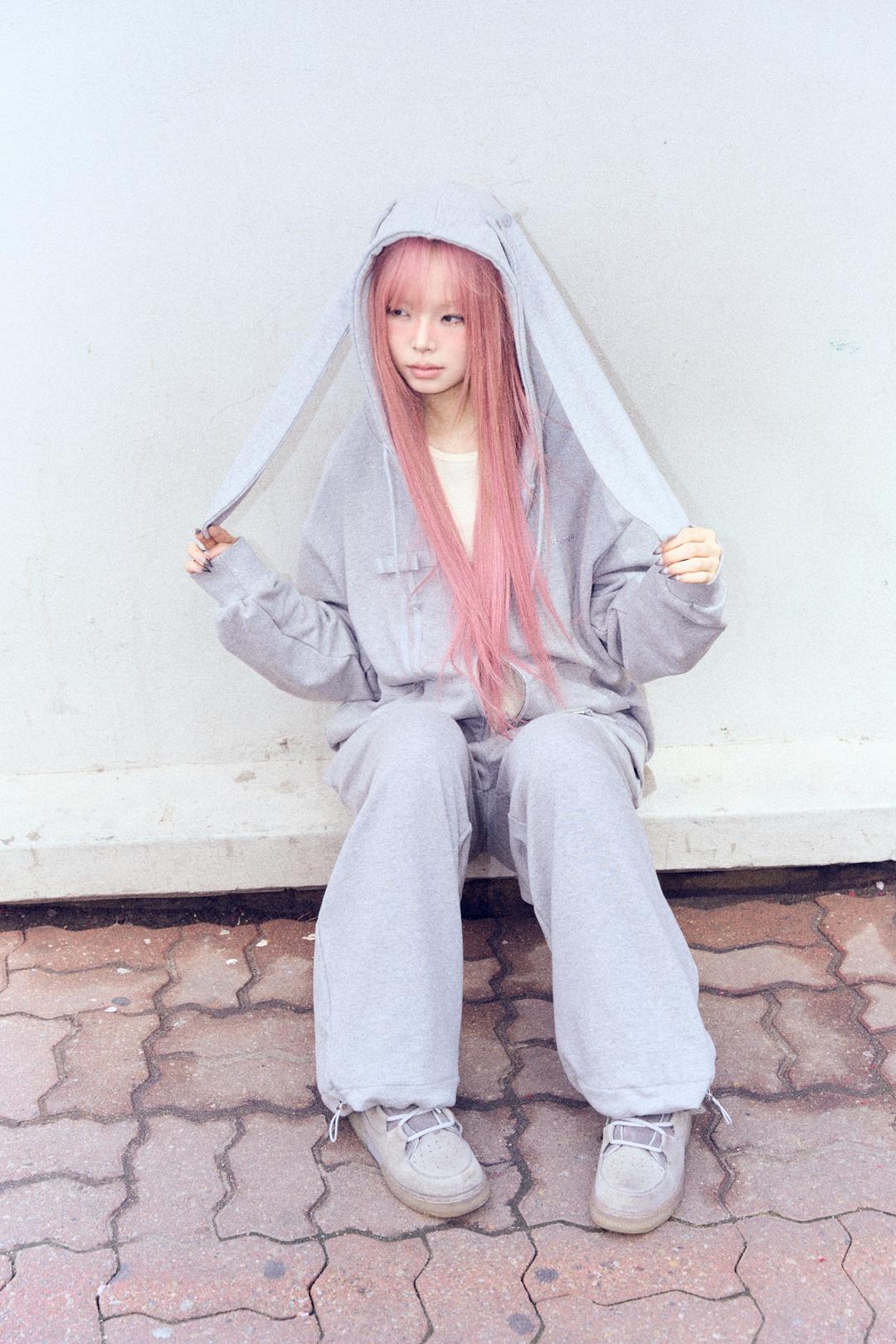 Ribbon bunny SET (gray)