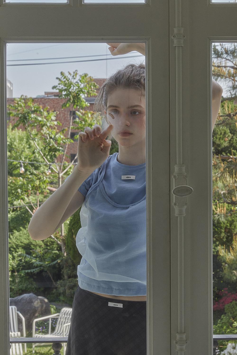 BUSTIER LAYERED T-SHIRT_2COLOR