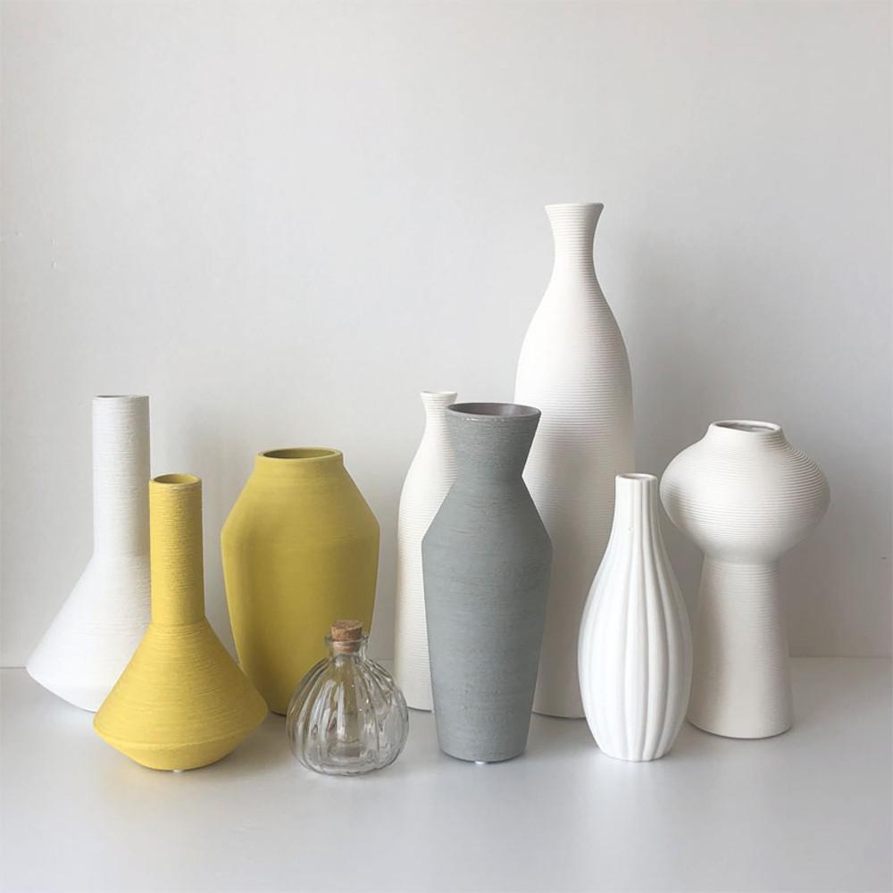 B급 화병 모음 화이트 롱 도자기 일자 유리 화병 리퍼