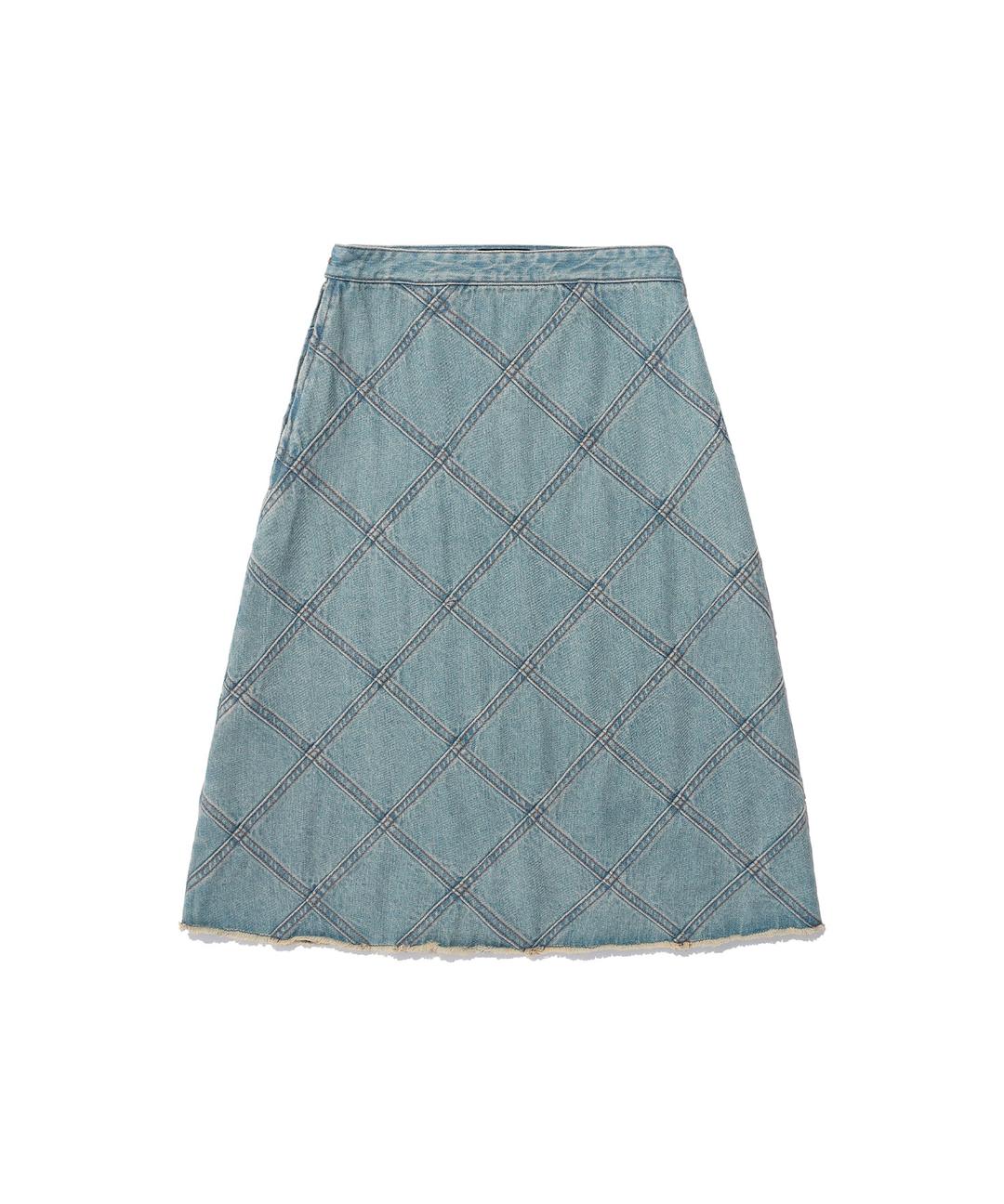 DENIM PANEL SKIRT[BLUE]
