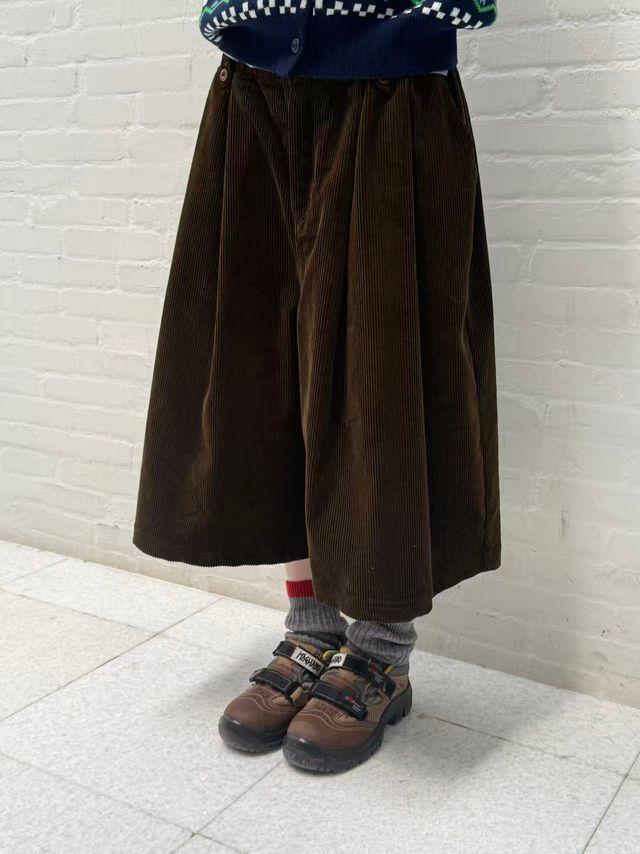 [ODD MAKER] Corduroy Cropped WIde Pants