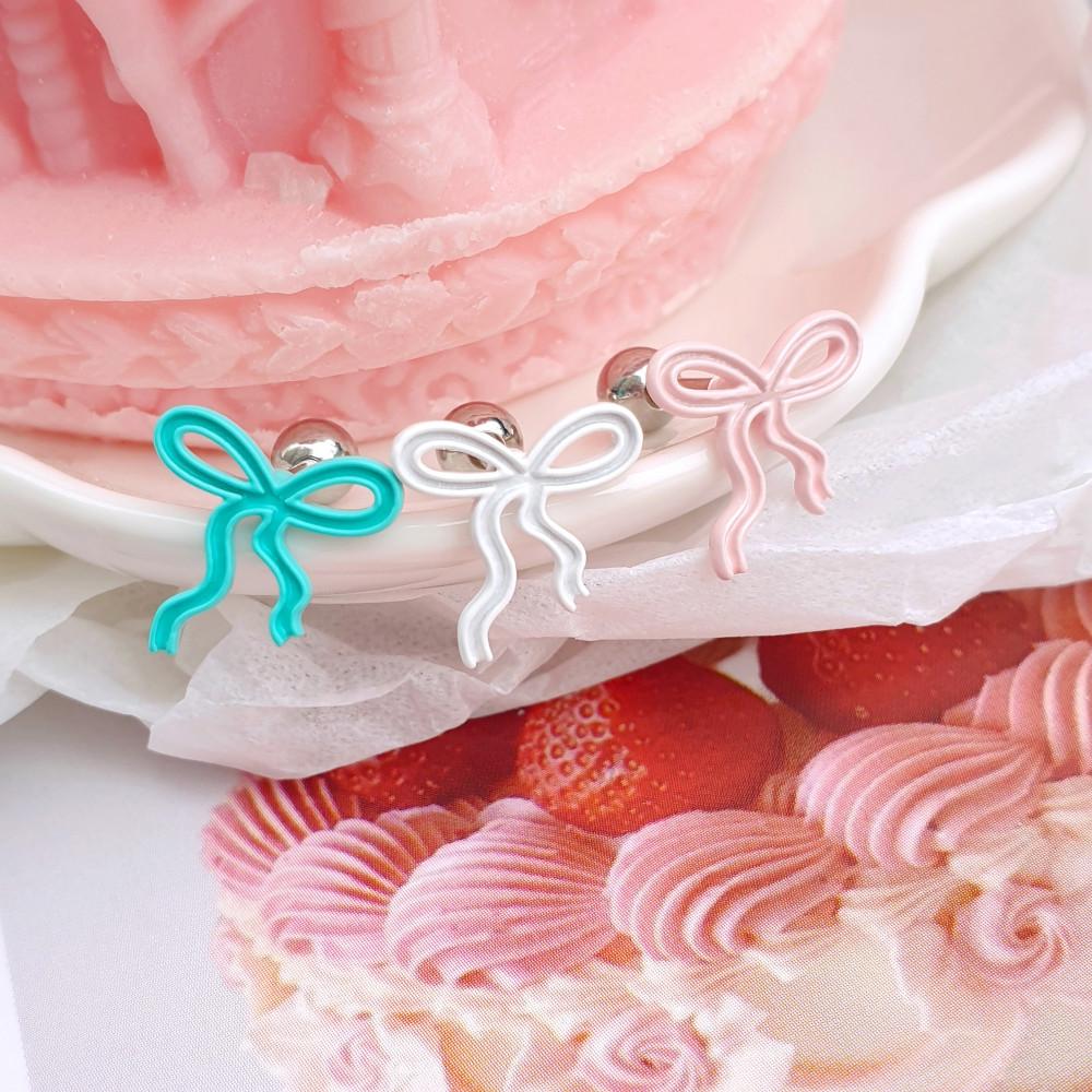 [NCT WISH 리쿠 착용]생크림 리본 피어싱 (3color)