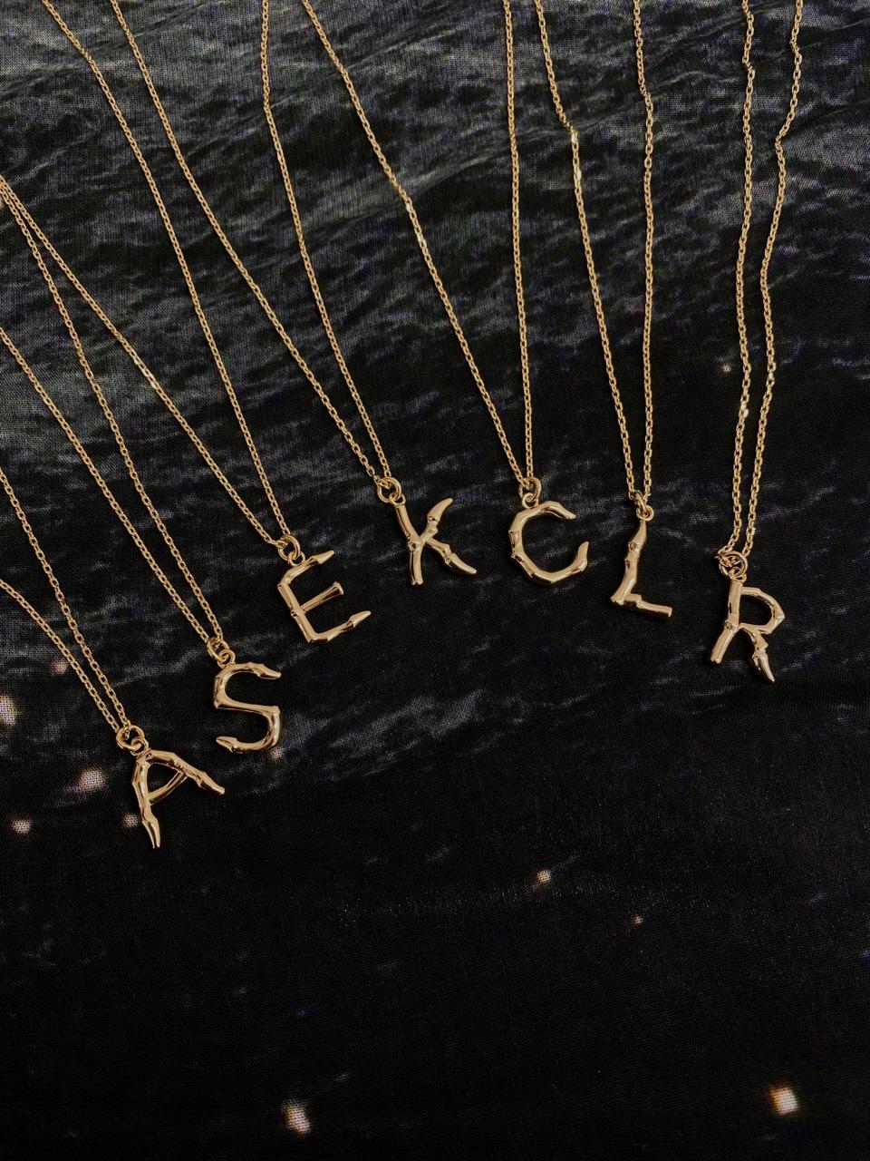 [당일 배송] unicorn horn initial 14k gold plated necklace