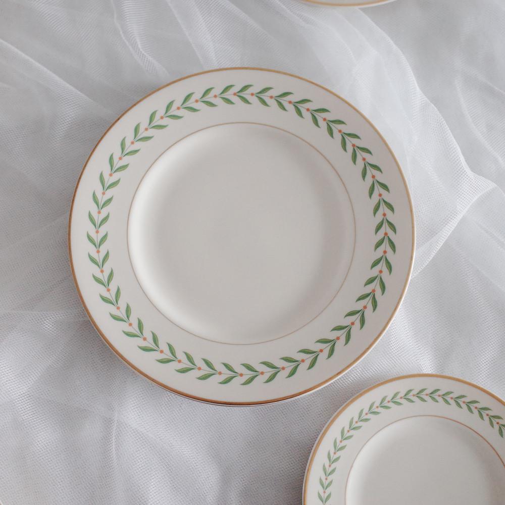 빈티지 시라쿠스 그린우드 그린로렐 디너 플레이트