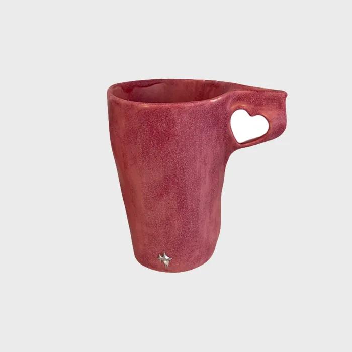 Deeppink heart mug / 딥핑크 하트 머그컵