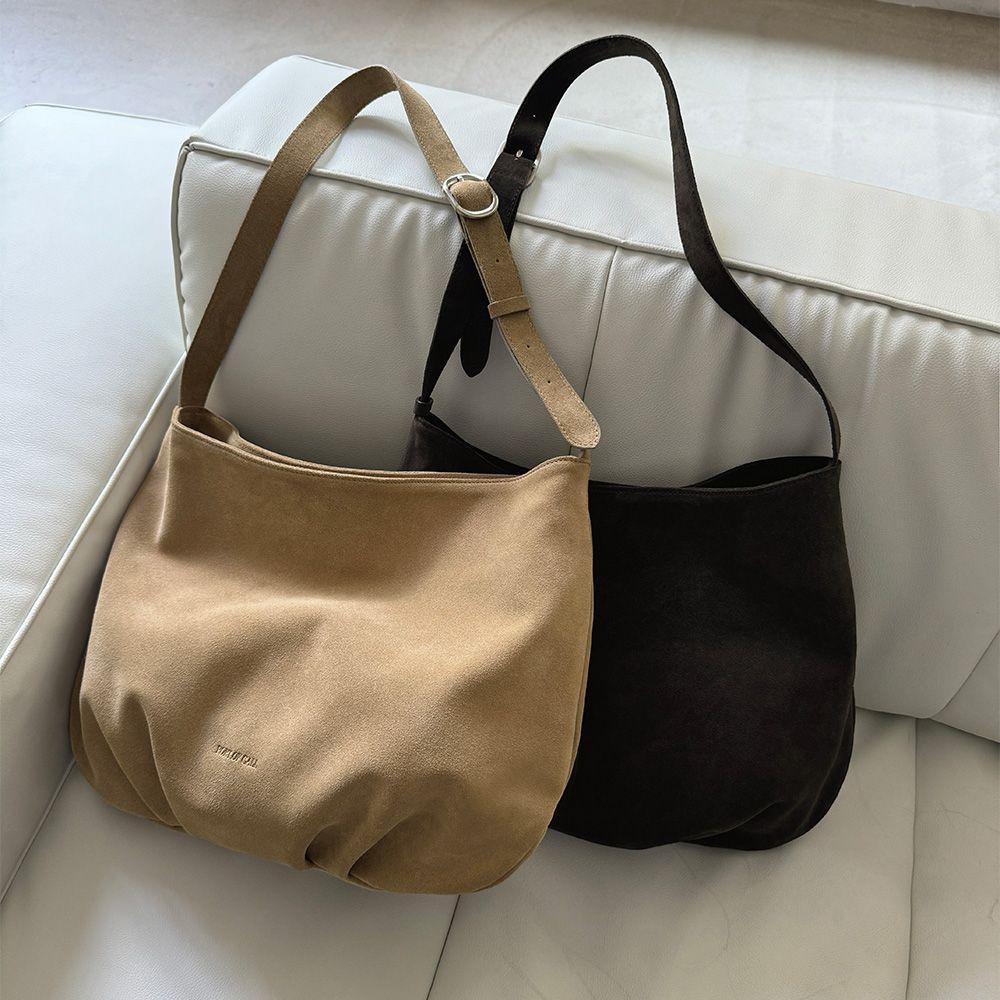 bread suede shoulder bag_beige