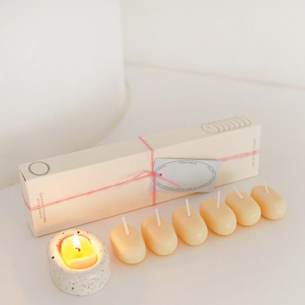 [선물추천] 5735 캔들 & 홀더 세트 오트밀스톤  - 세 가지 향