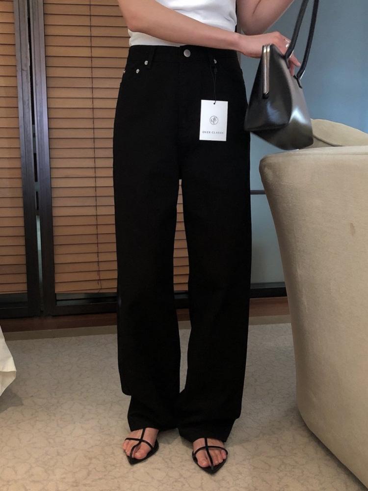 유이르무이 overclassic 오버클래식 클래식 뮤 블랙 와이드 데님 팬츠 1color