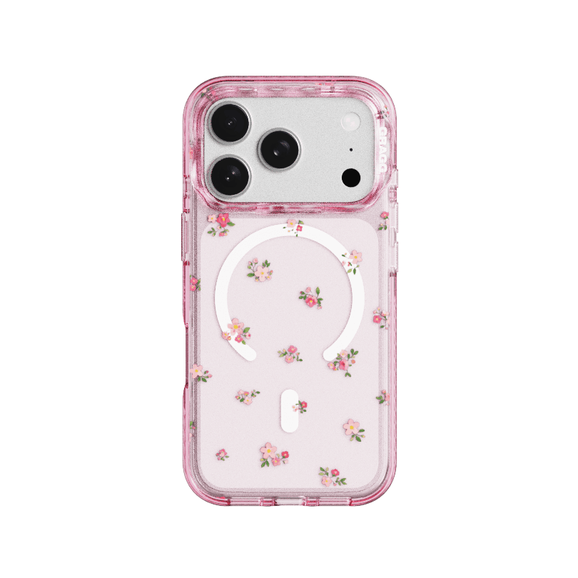 MAGSAFE LAYERS FRAME CASE CLEAR PINK - SOFT BLOOM