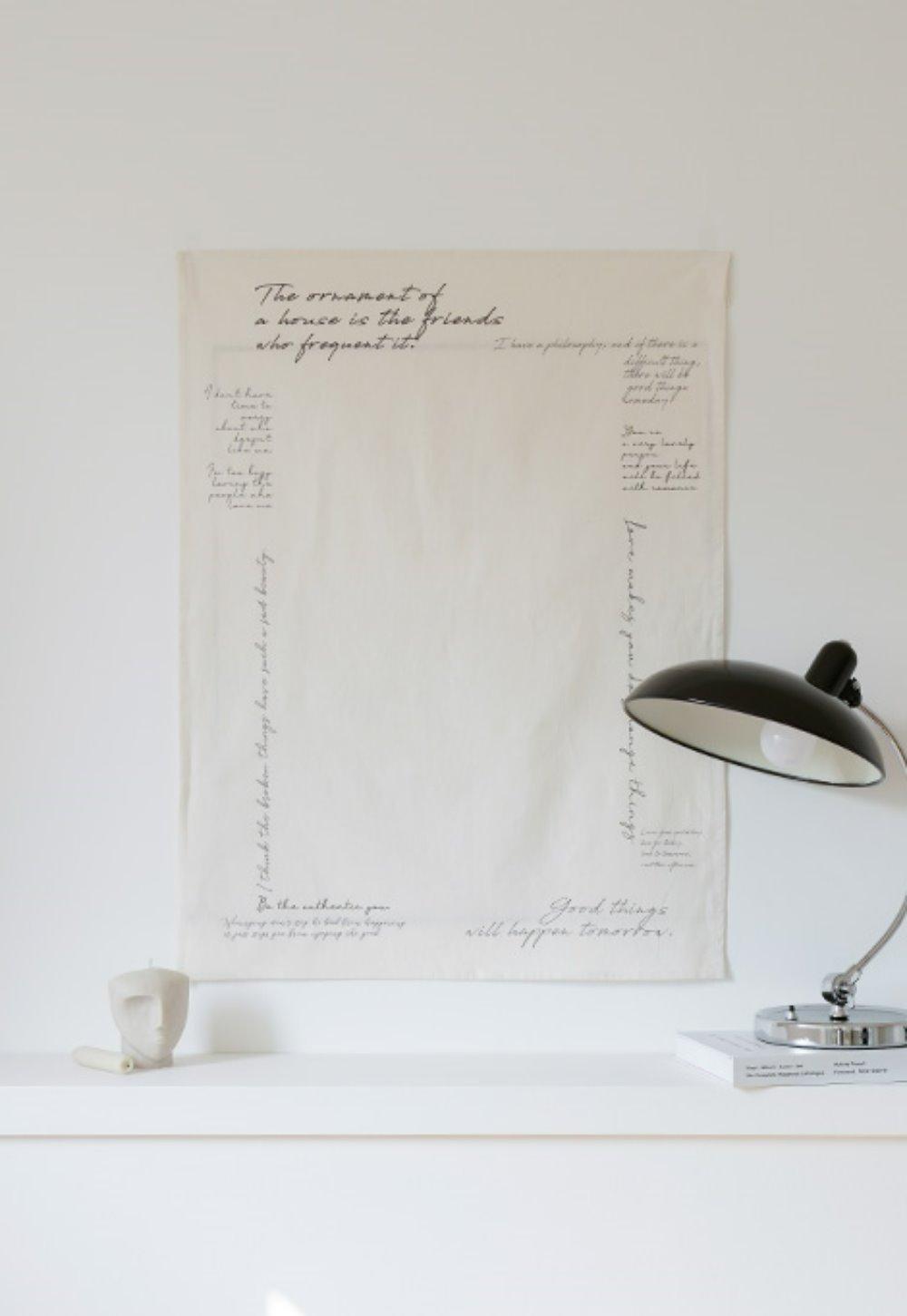 스퀘어 레터링 행잉 패브릭포스터