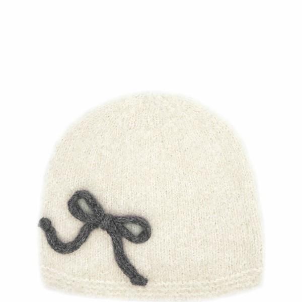 Ribbon Lettering beanie - Ivory