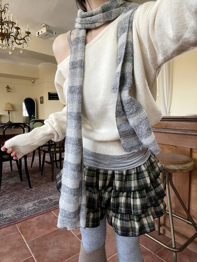 슈 빈티지 브러쉬 단가라 머플러(2color)