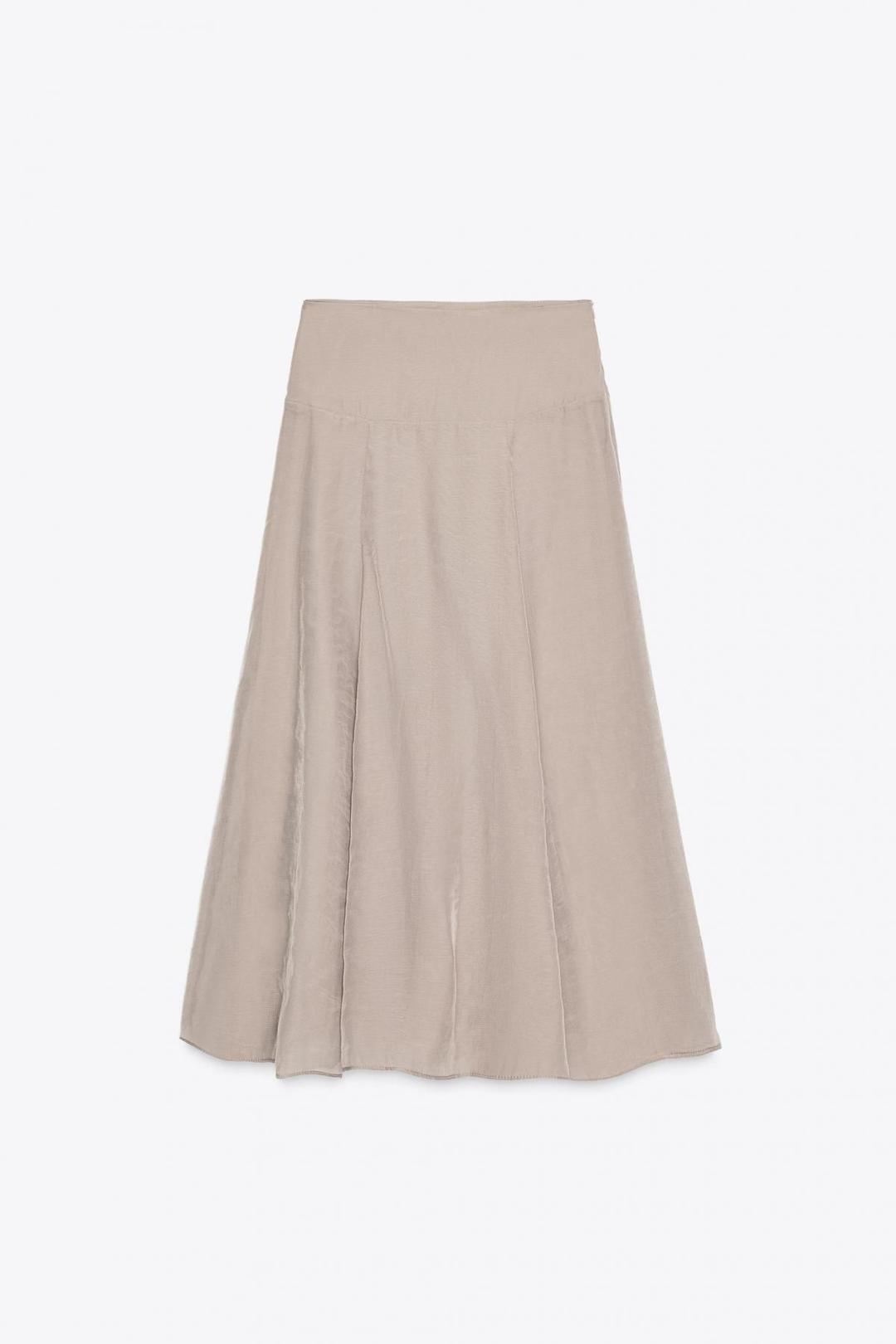 스페인샵 자라 더블 레이어 미디 스커트 3067/508 TAUPE GREY