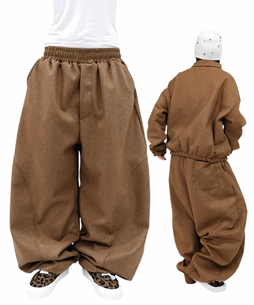 모노 울 텍스쳐 셋업 벌룬 팬츠