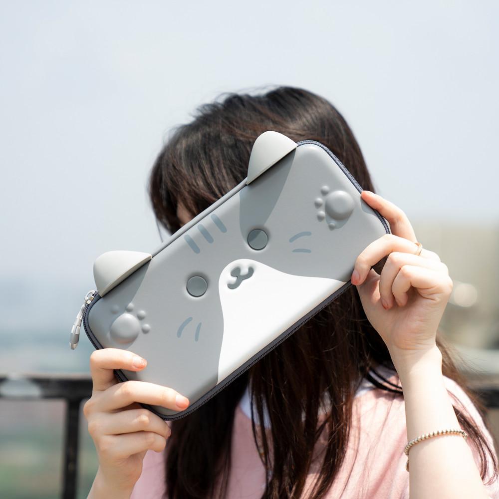 닌텐도 스위치 OLED 긱쉐어 고양이 얼굴 에어폼 파우치 가방