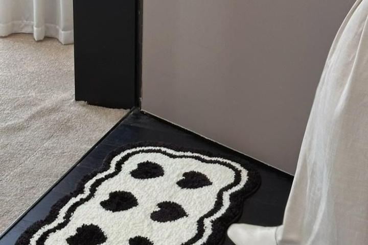 미니 하트 터프팅 발매트 러그 발수건 화장실 욕실 현관 거실 침실 침대 러그 매트 발매트