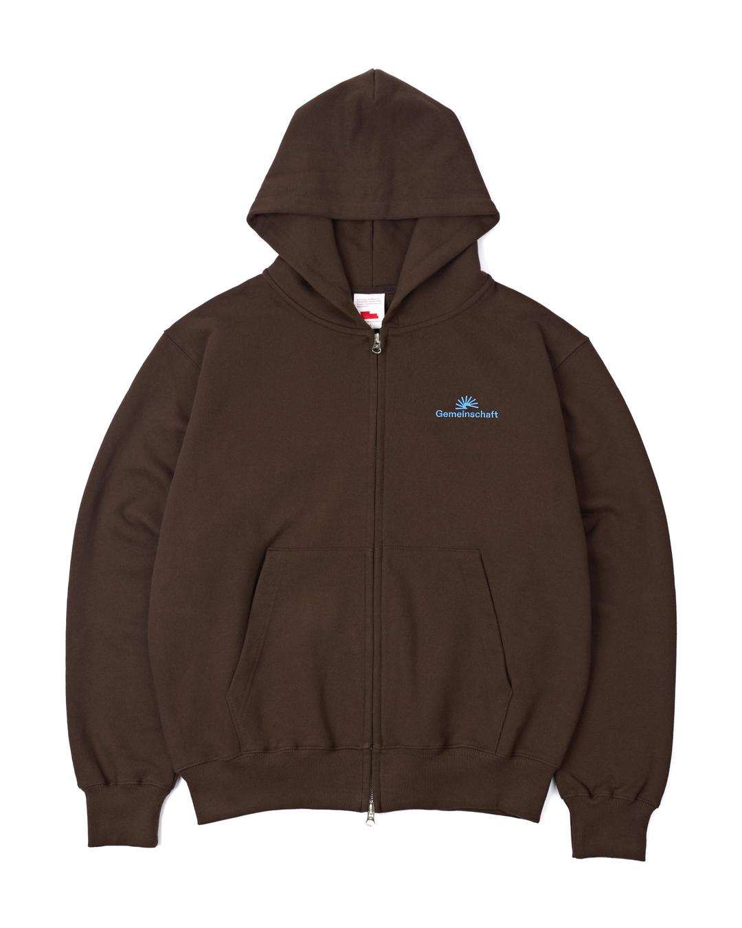 002 GEMEINSCHAFT ZIP HOODIE (BROWN)