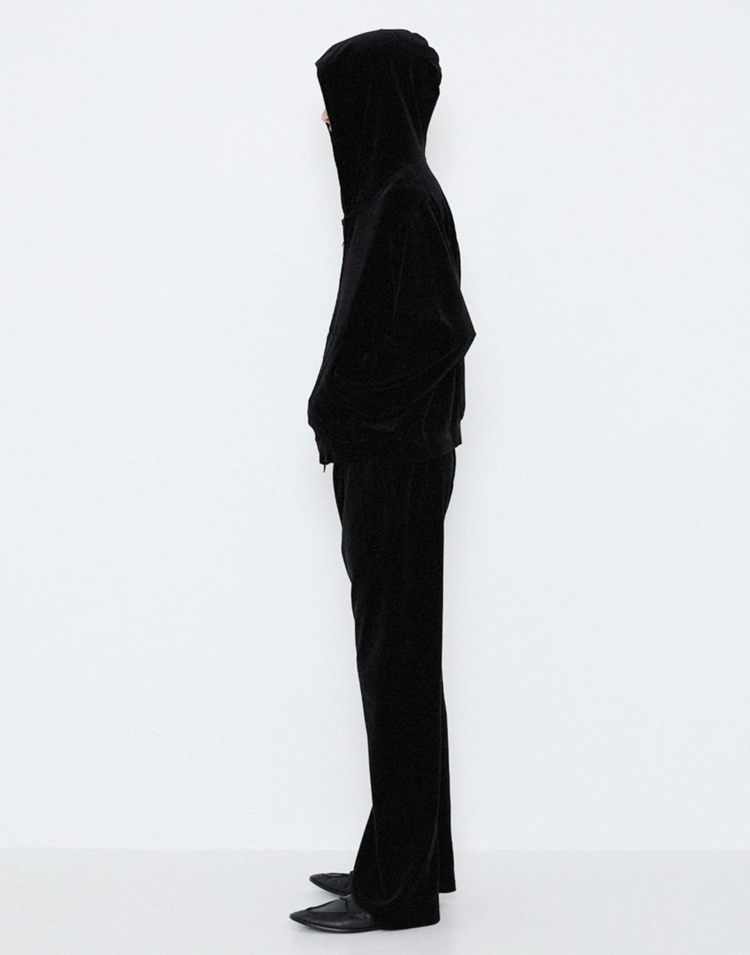 254 Velour Zip Hoodie (Black)