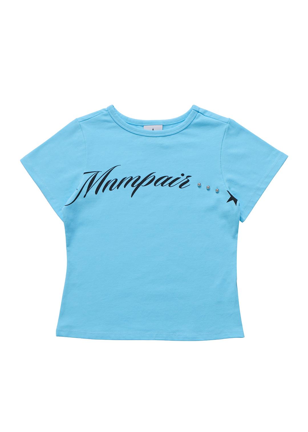Lettering Crop Tee Sky Blue
