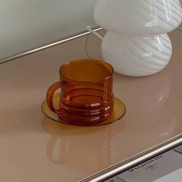 영롱 투명 커피잔 소서 세트 5종