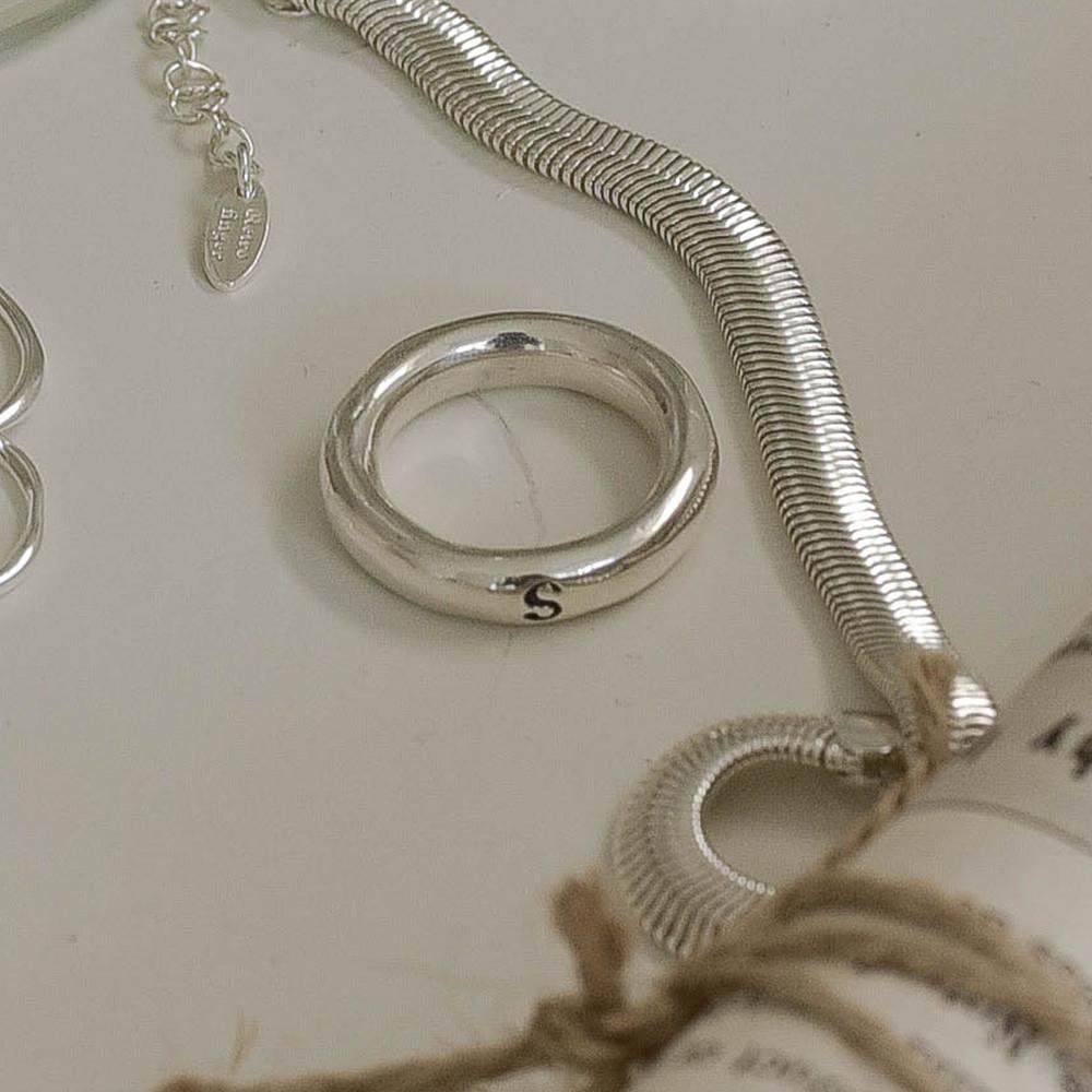 레트로핑거 볼드 엥게이지 실버링 핸드메이드 은가락지 이니셜 각인반지