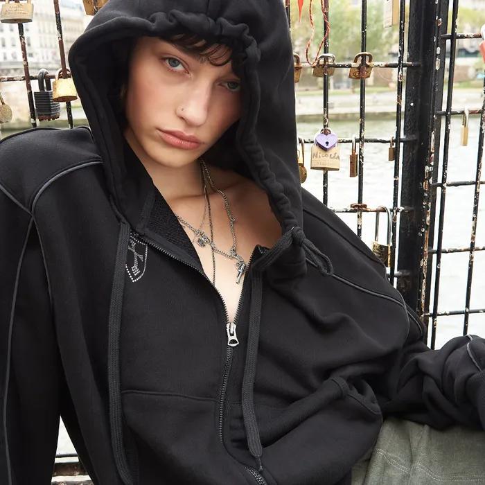 NATIONAL RACING HOOD ZIP UP (BLACK)