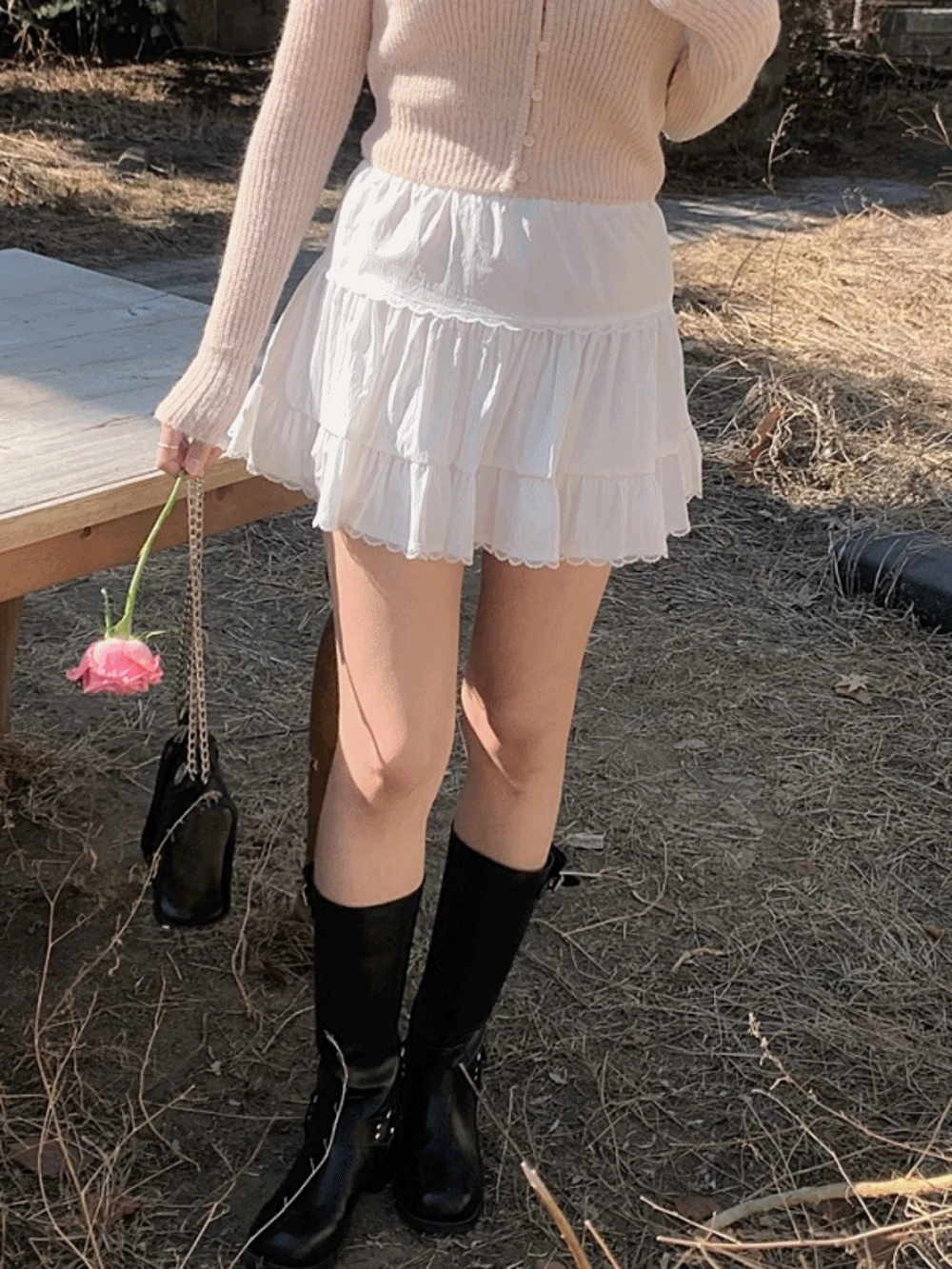 [하늘하늘🤍/팬츠안감] 클리셰 레이스 미니 skirt