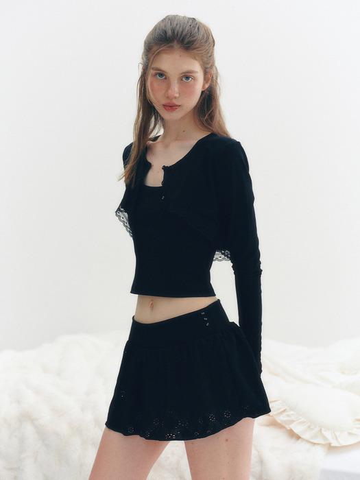[단독]MINI LACE BUTTON SKIRT PANTS_TT5S507BK
