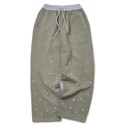 Star Applique Sweatpants (KHAKI)