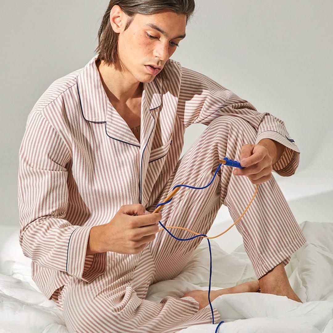 [남성] 웜 허그 트윌 스트라이프 파자마 2C