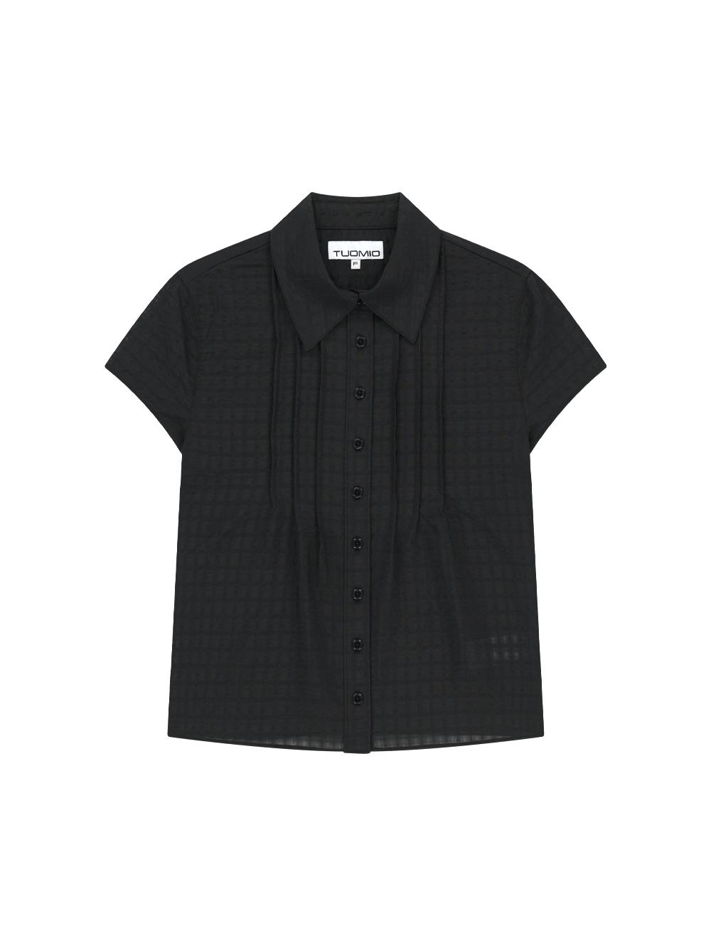 SHORT SLEEVE BLOUSE [BLACK]