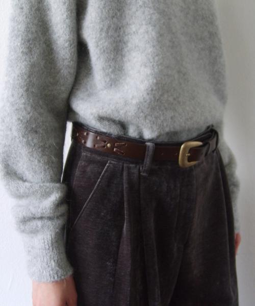TWIST WESTERN LEATHER BELT - BROWN